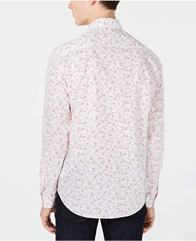 DKNY Men's Shirt Medium Floral Ditsy Print Button Up, Jazzy, Medium