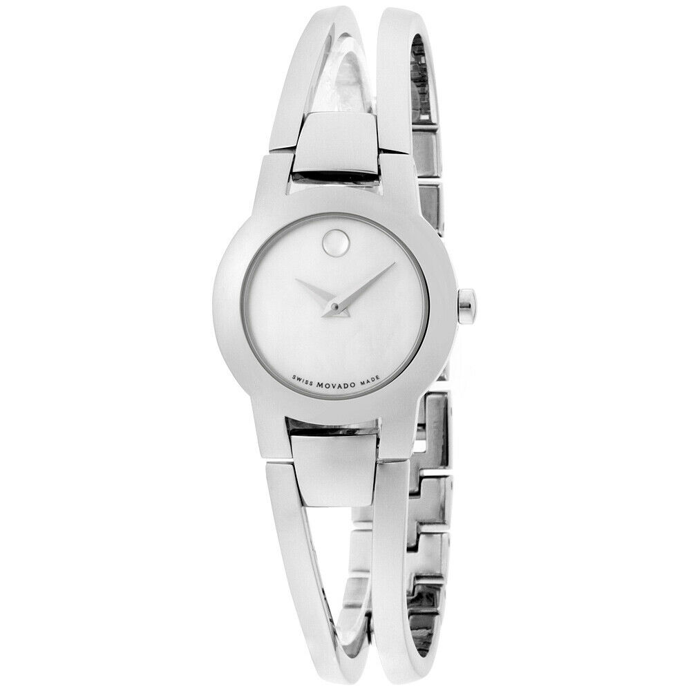 MOVADO Amorosa Quartz Movement Mother of Pearl Dial Ladies Watch 606538