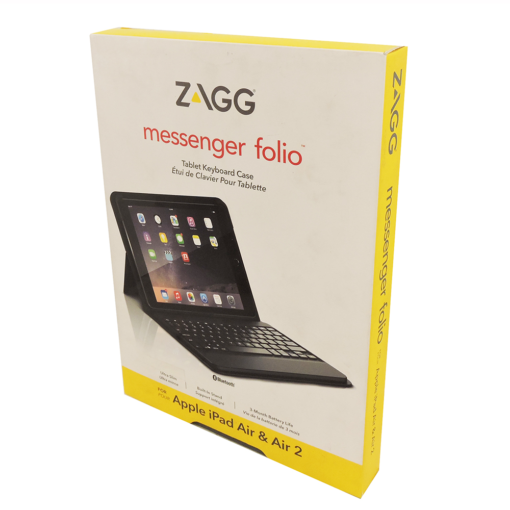 ZAGG Messenger Folio Case with Bluetooth Keyboard for iPad Air 2 Black