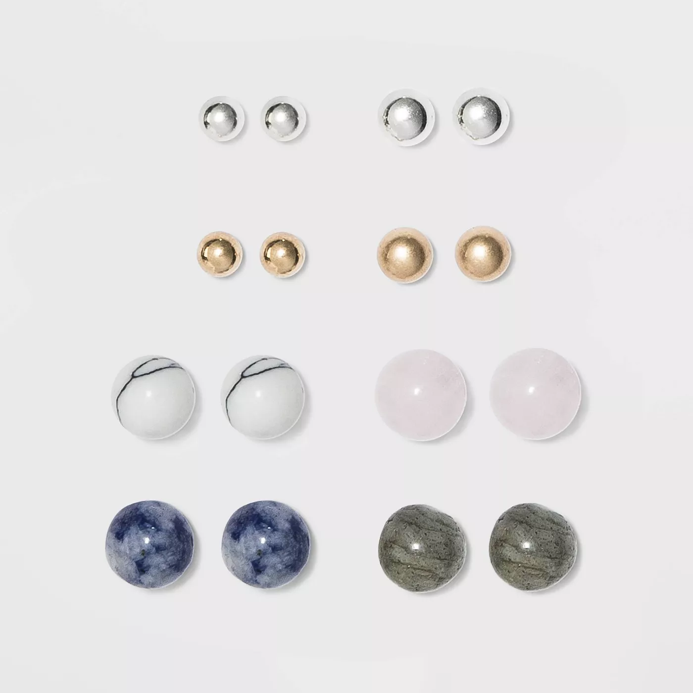 UNIVERSAL THREAD Multi Stud Earring Set 8pc Gold