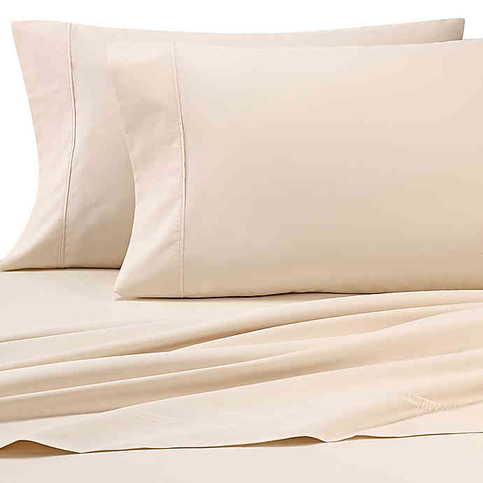HEARTLAND HomeGrown 325ThreadCount Cotton Percale Queen Flat Sheet in Ivory