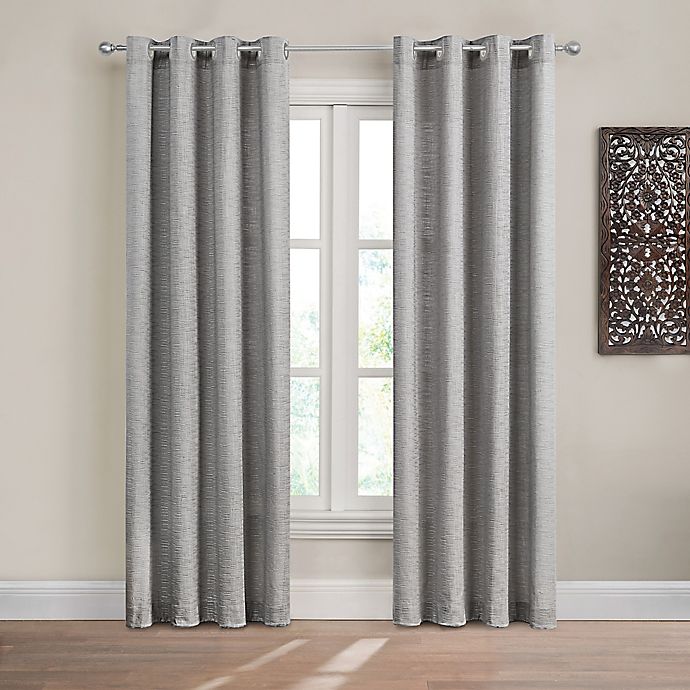 DESIGN SOLUTIONS Caleb 84Inch Solid Grommet LightFiltering Window Curtain Panel in Grey