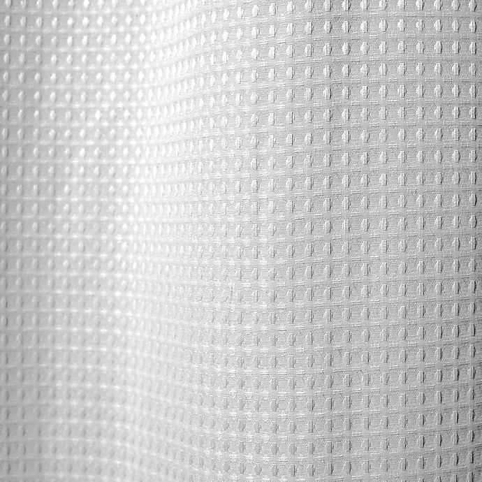 HOOKLESS Waffle 70Inch x 98Inch Fabric Shower Curtain in White