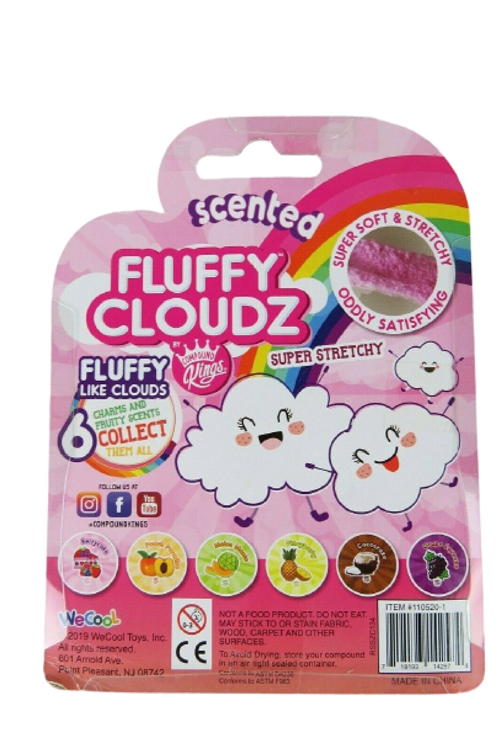 COMPOUND KINGS Slime Fluffy Cloudz Scented 3 Pack Super Stretchy 8.6 Oz