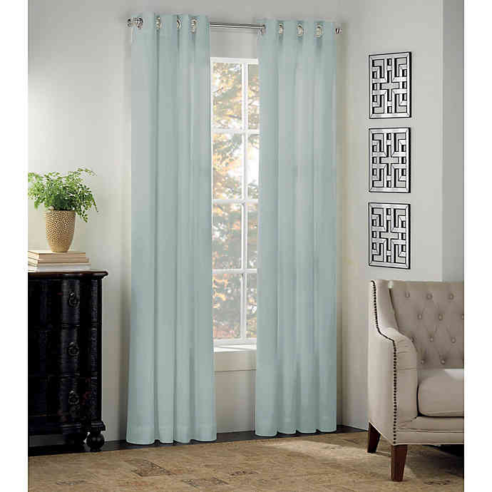 KATE SPADE NEW YORK Newport 63Inch Grommet Window Curtain Panel in Mist