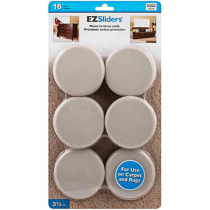EZ SLIDERS 16Pack Hard Furniture Carpet Sliders in Oatmeal