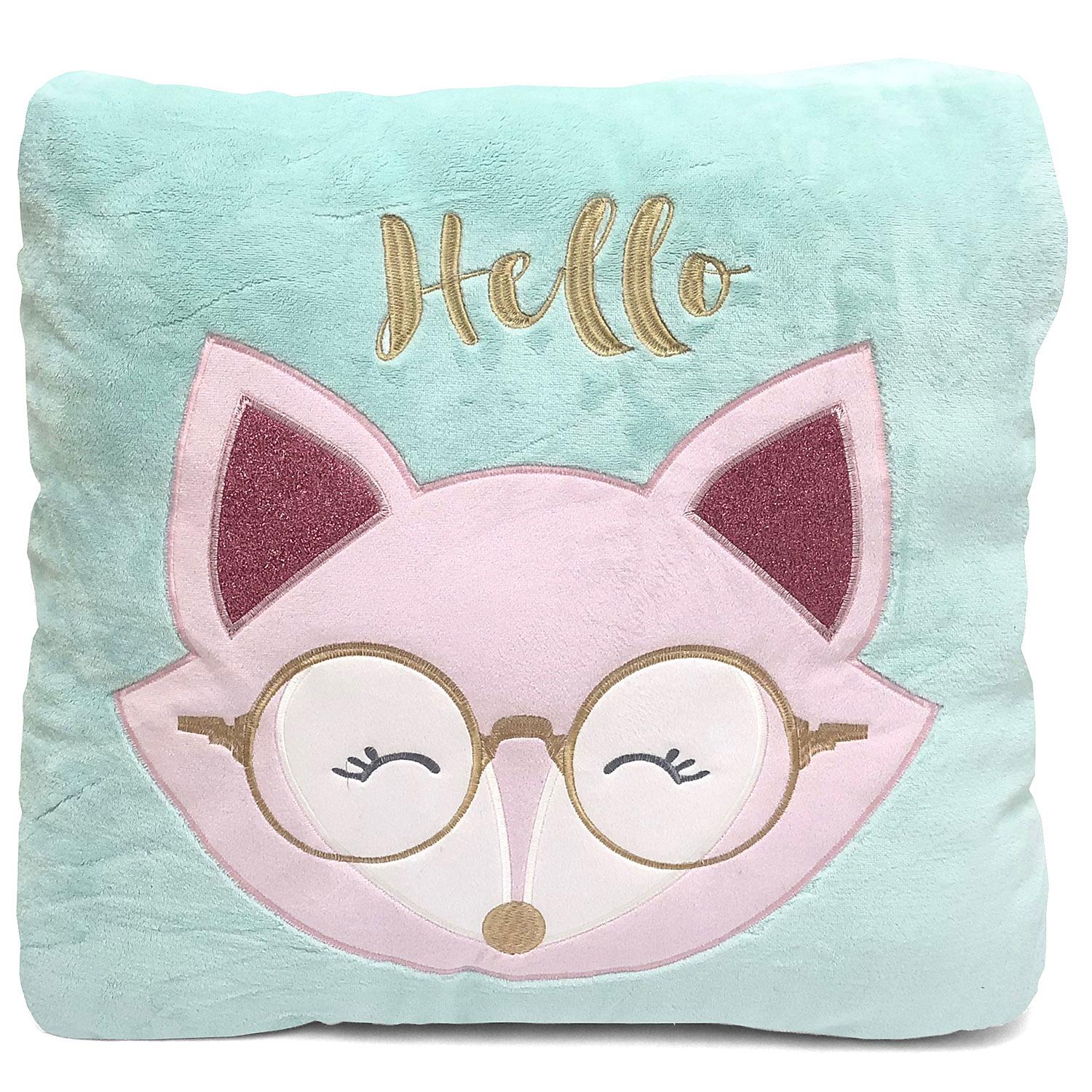 AMERICAN KIDS Sherpa Floor Pillow In Mint Fox