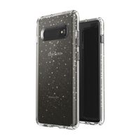 Speck Products Compatible Phone Case for Samsung Galaxy S10 Plus, Presidio Clear + Glitter, Clear/ Gold Glitter