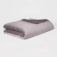 THRESHOLD 55 x 80 inches 15lbs Microplush Weighted Blanket with Removable Cover in Grey