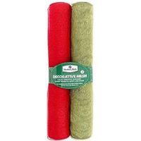 Member's Mark Decorative Mesh Ribbon, 2Pack 1 Red and 1 Green