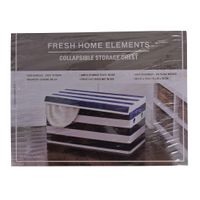 FRESH HOME ELEMENTS COLLAPSIBLE 30'' STORAGE CHEST IN GREY STRIPES