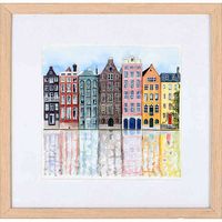EURO CITY HOUSE 14.8INCH SQUARE FRAMED WALL ART