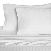 Eucalyptus Origins 600ThreadCount Windowpane Standard Pillowcases in White (Set of 2)
