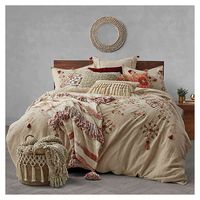 Tassel Embroidery Twin Duvet Cover in Natural