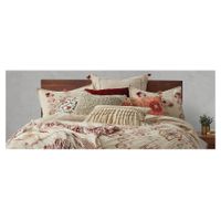 Tassel Embroidery Twin Duvet Cover in Natural