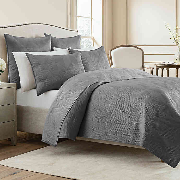 Wamsutta Twin Bliss Coverlet in Frost Grey