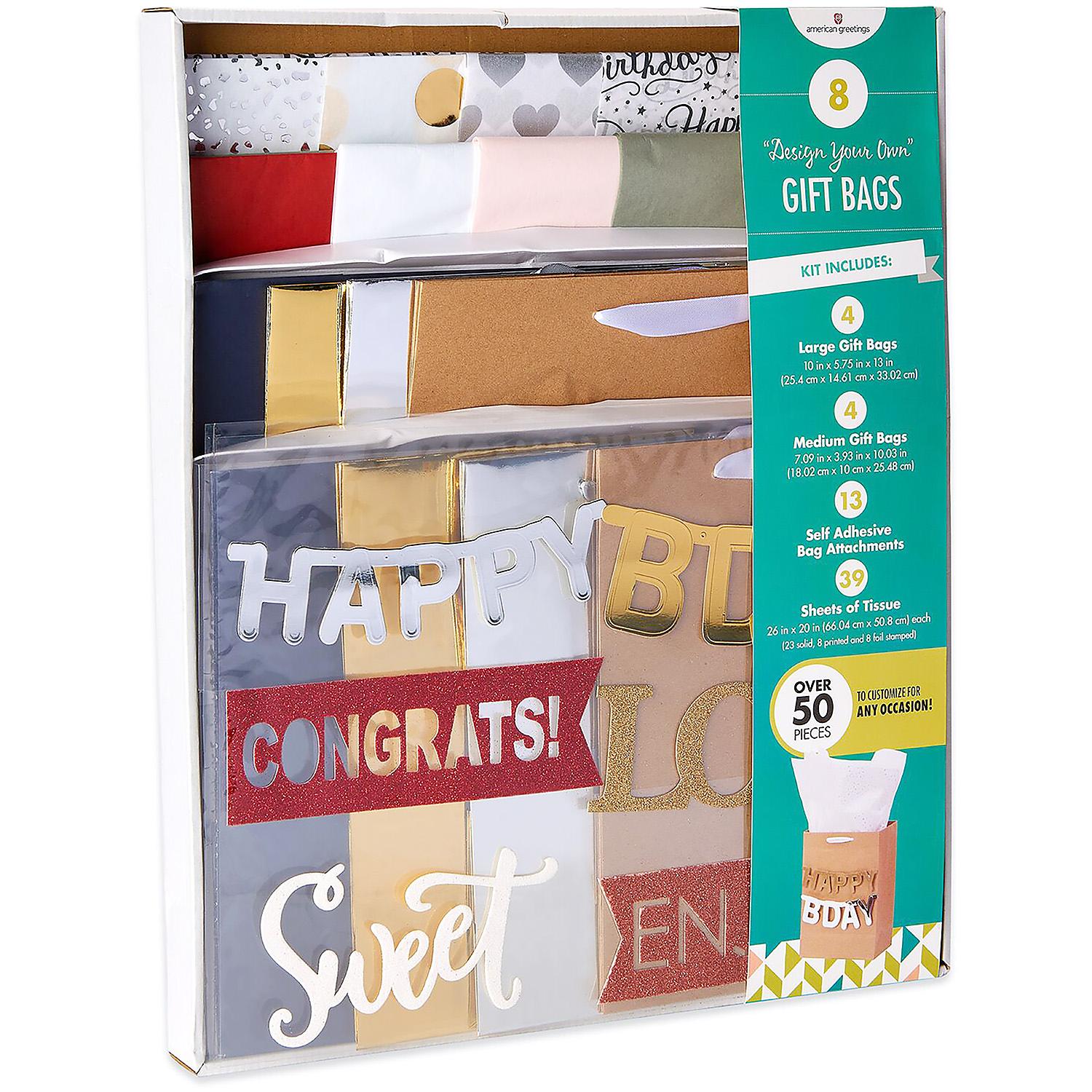 American Greetings "Design Your Own" Gift Bag, Tissue Paper and Adhesive Banner Kit