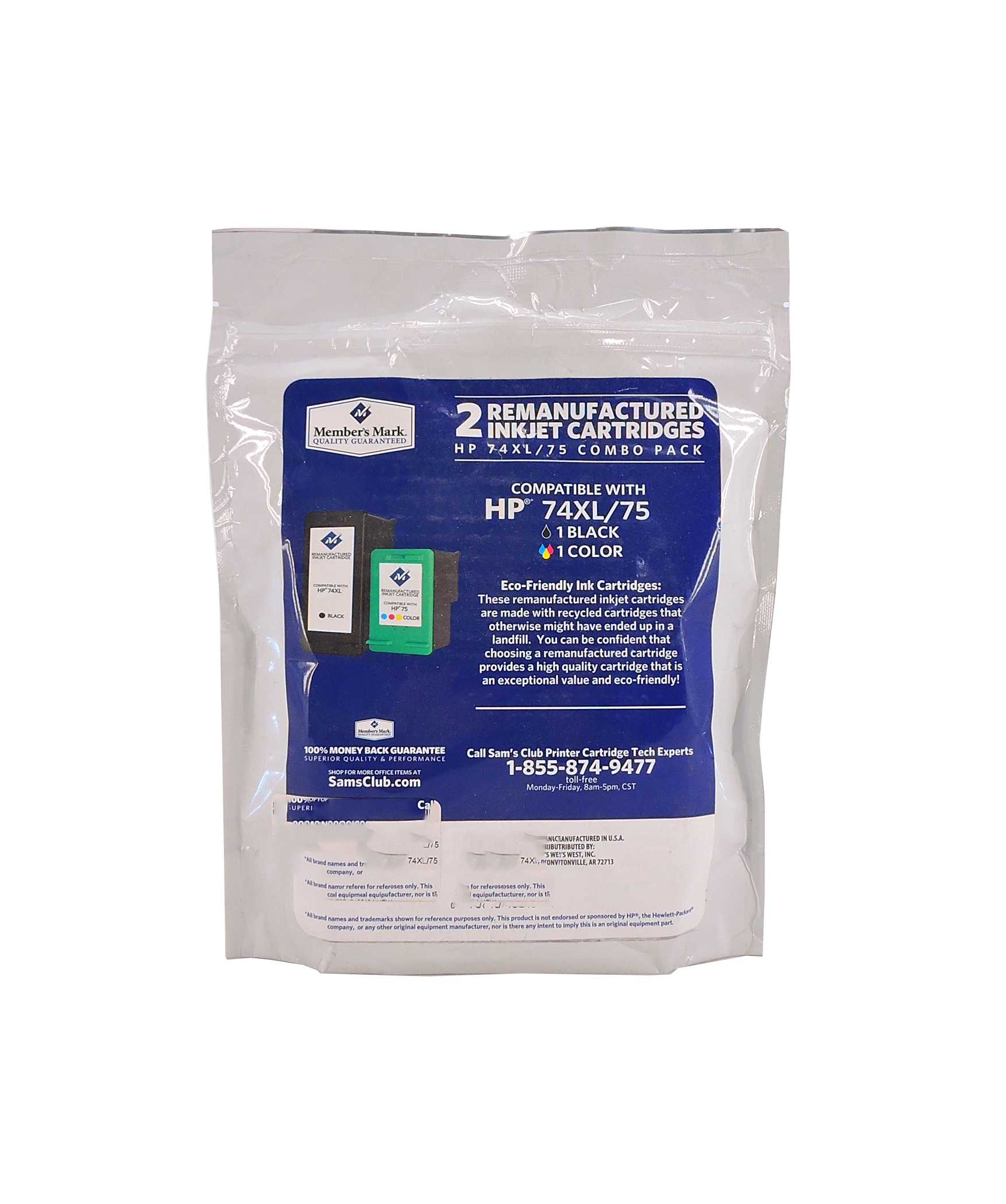 Member's Mark Remanufactured HP 74XL/75 Combo Pack 2 Cartridges