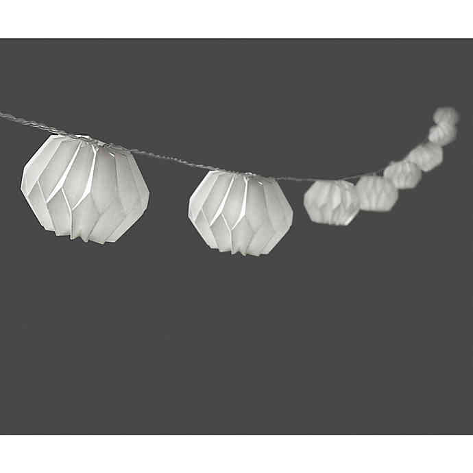 Origami Paper 10Light LED String Lights in White