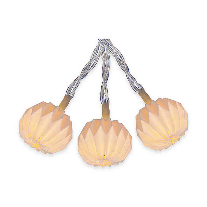 Origami Paper 10Light LED String Lights in White