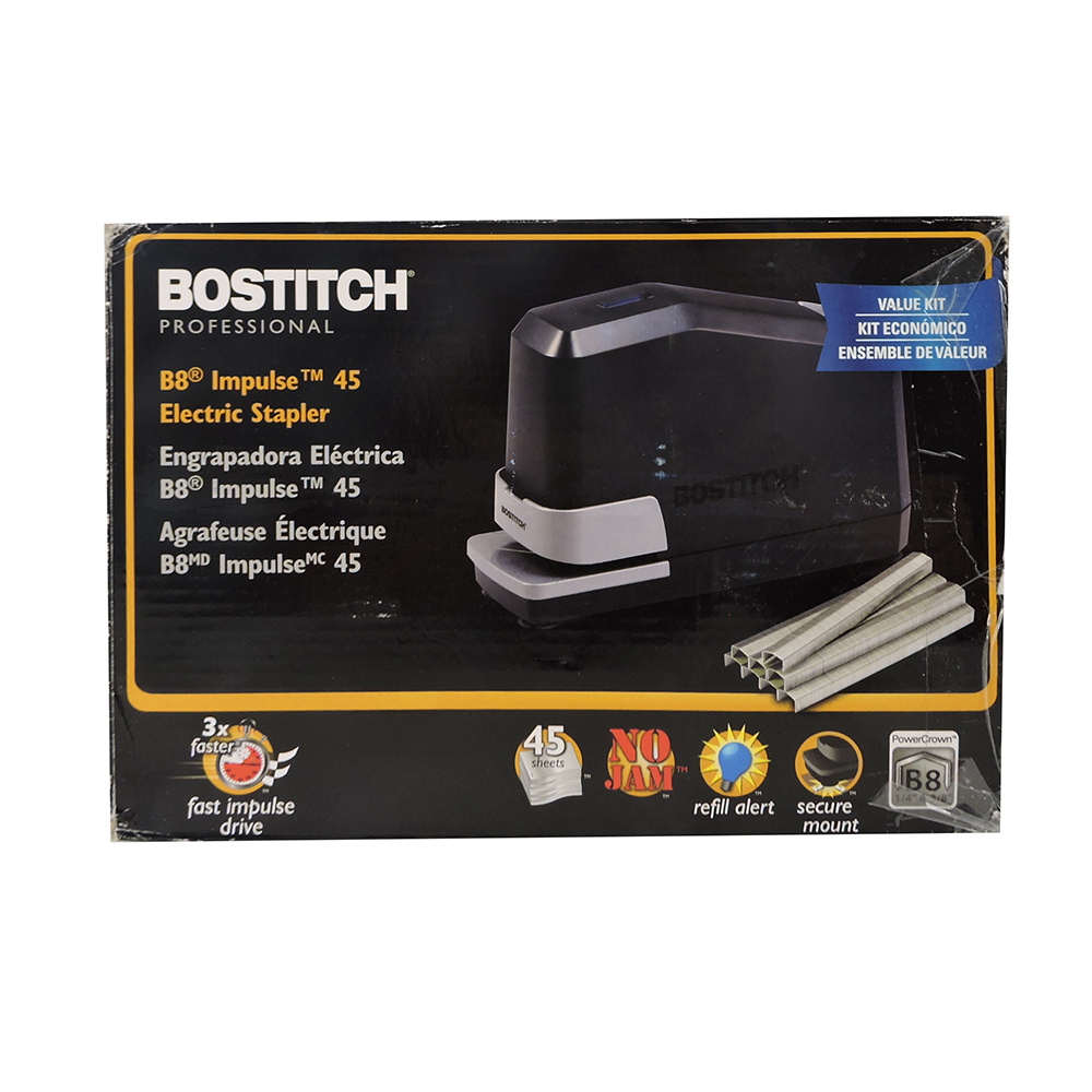 BOSTITCH B8 HeavyDuty Electric Stapler Value Pack, 45Sheet Capacity