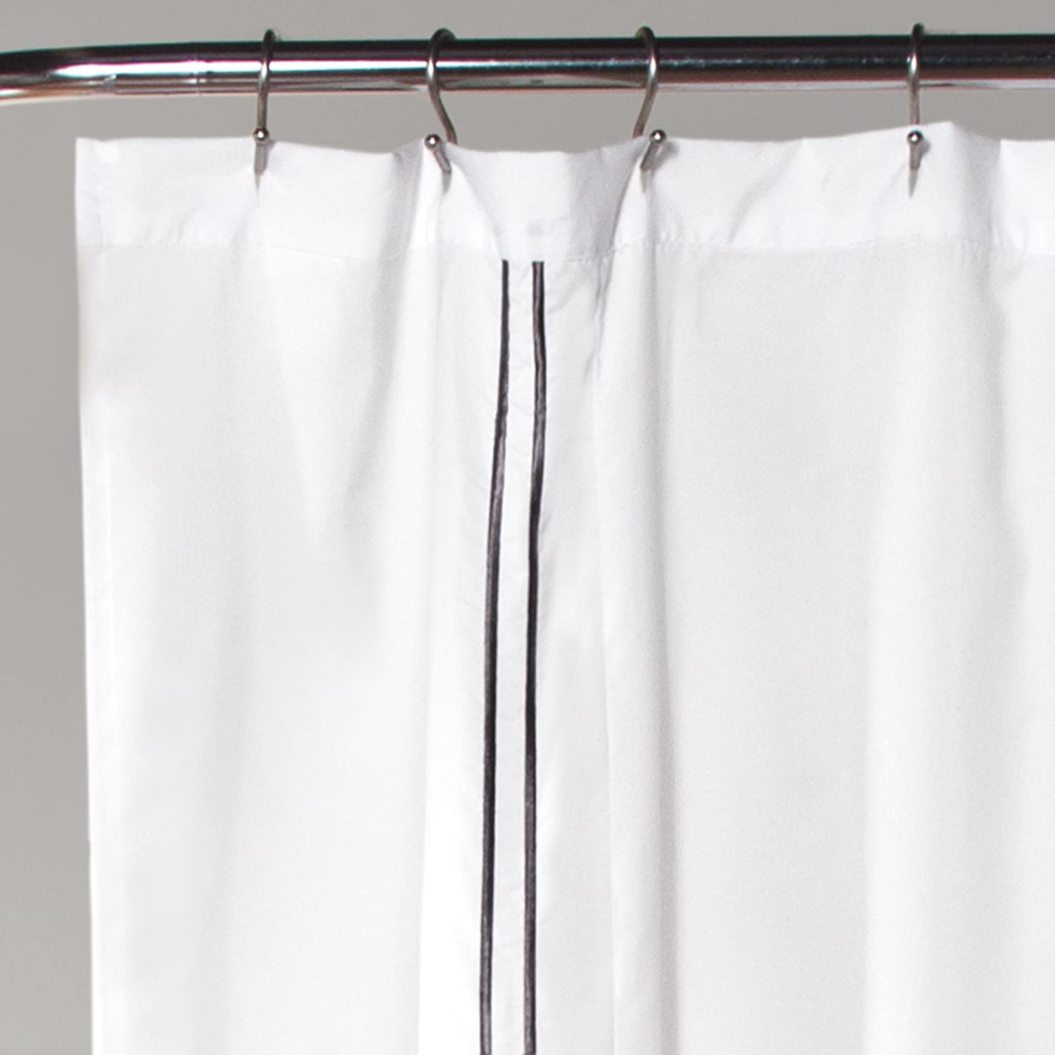 Lush Decor Hotel Collection 72Inch x 72Inch Geometric Shower Curtain in White/Grey