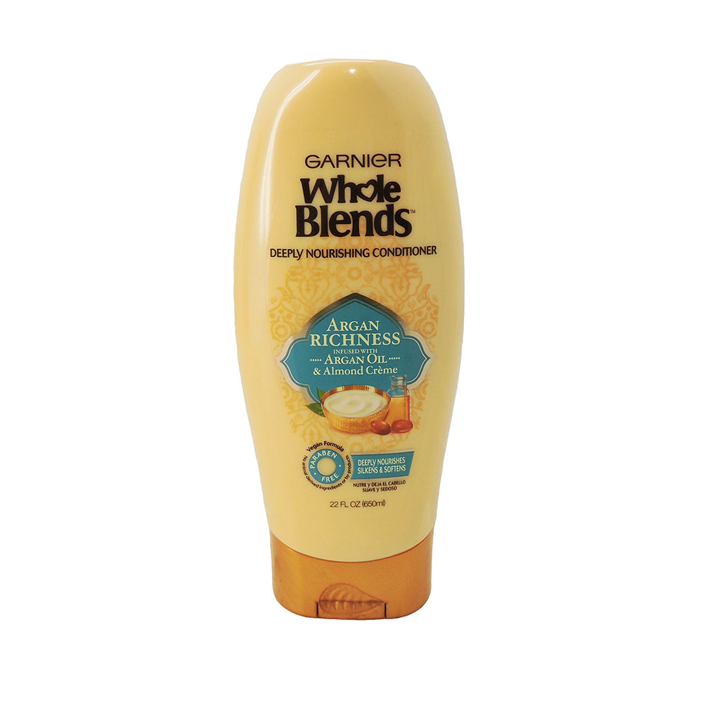 Garnier Whole Blends Deeply Nourishing Conditioner Argan Richness infused with Argan Oil & Almond Cream, 22 Fl Oz