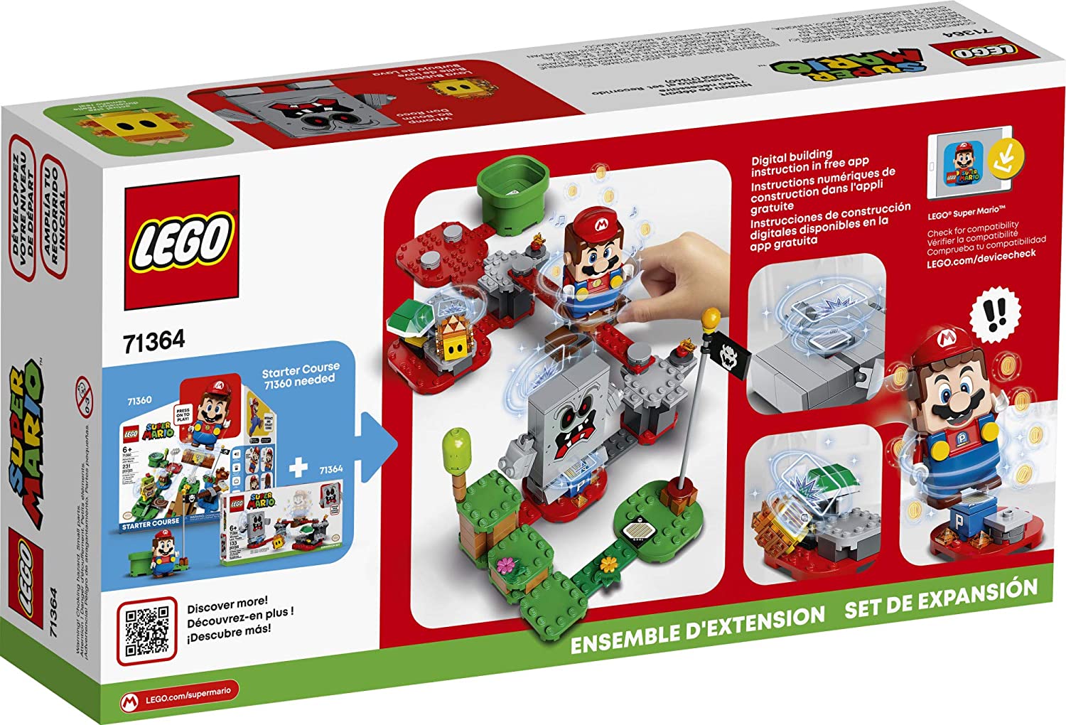 LEGO Super Mario Whomp’s Lava Trouble Expansion Set Building Toy for Creative Kids 71364
