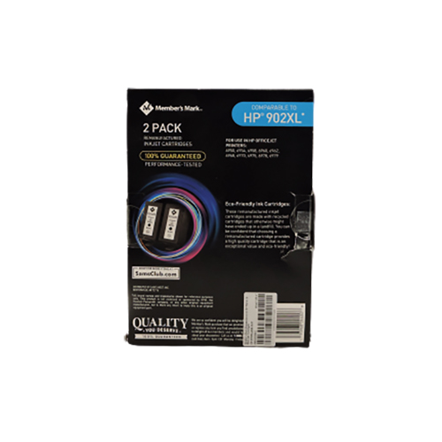 Member's Mark Remanufactured HP 902XL (2 Black Ink Cartridges)