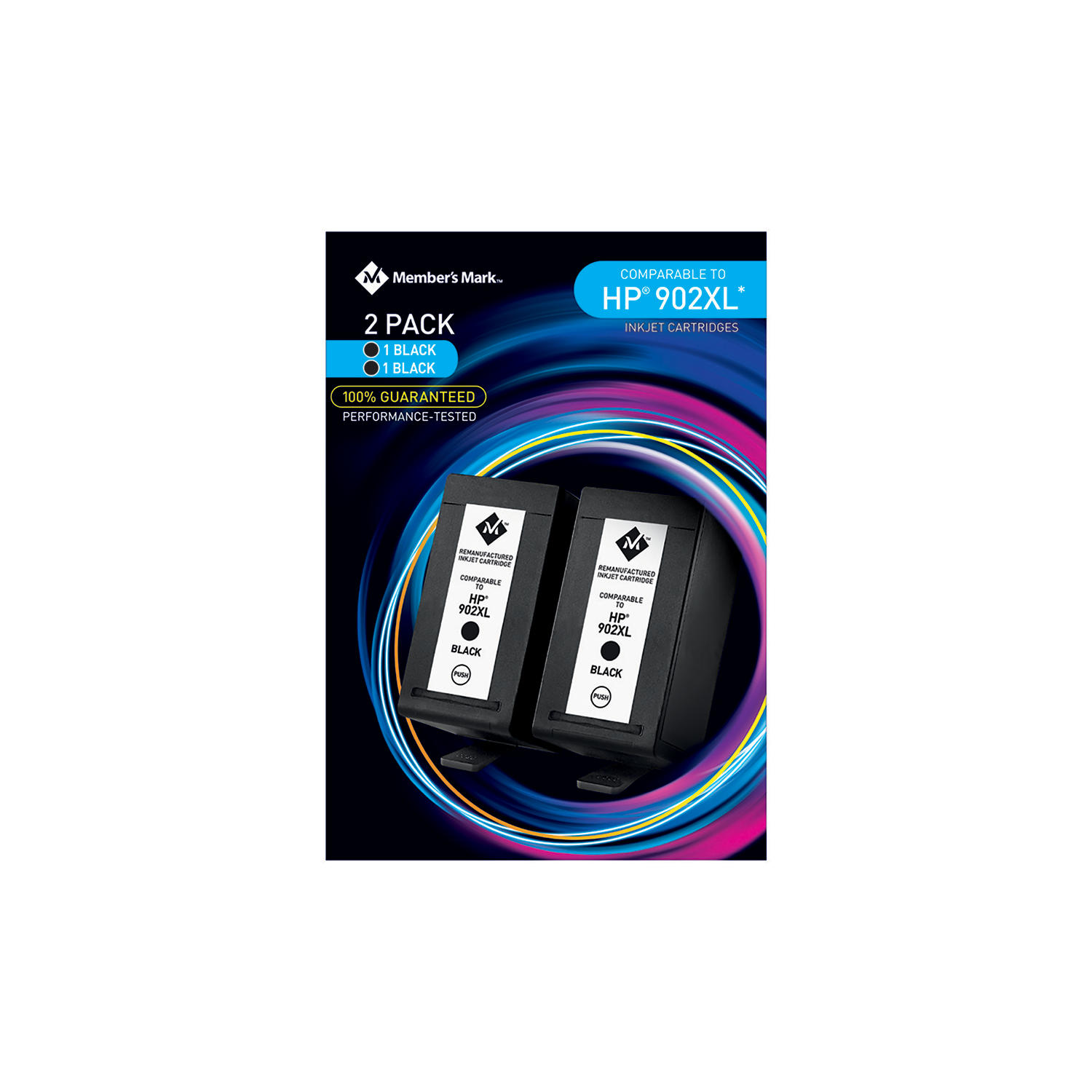 Member's Mark Remanufactured HP 902XL (2 Black Ink Cartridges)