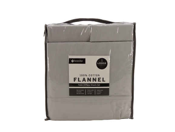 Member's Mark Full Flannel Sheet Set in Light Grey