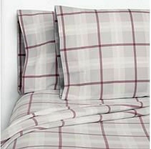 Member's Mark Queen Flannel Sheet Set, Gray/Red Plaid