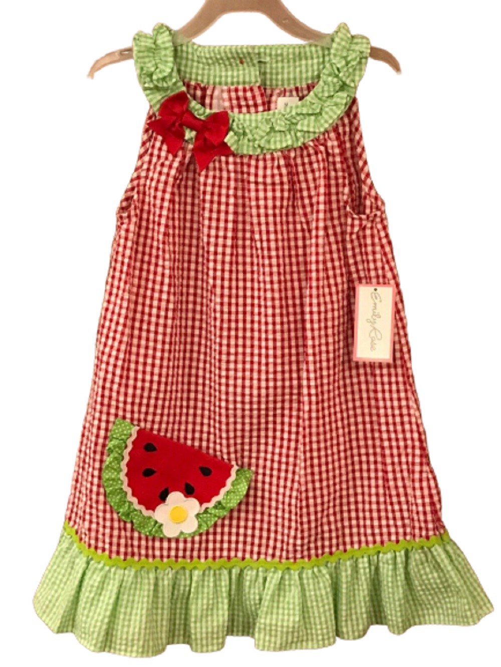 Emily Rose Toddlers Watermelon Sundress in Red, Size 5