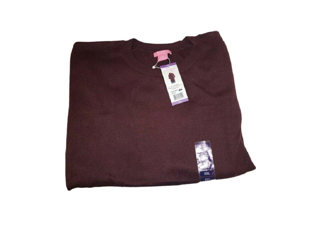 Isaac Mizrahi Women's Lounge Sweater in Wine Tasting, size XXL