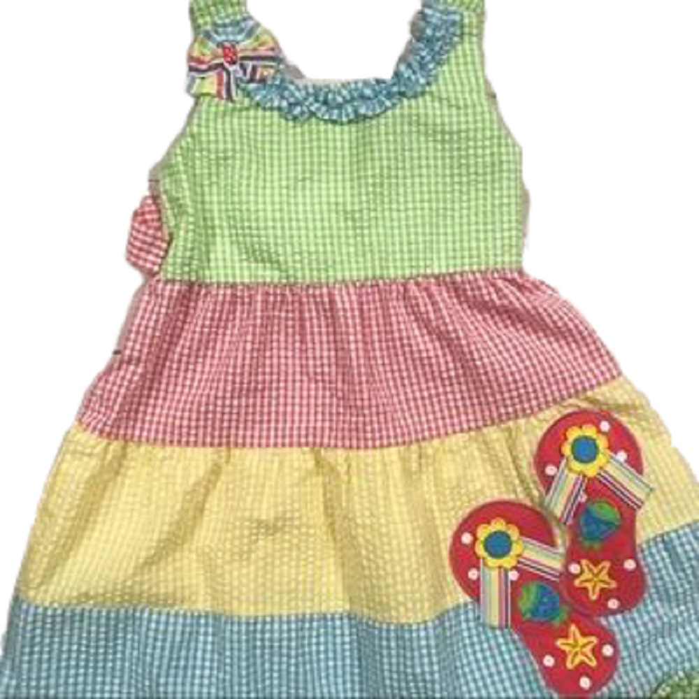 Emily Rose Toodlers Flip Flop Sundress in Lime, Size 5