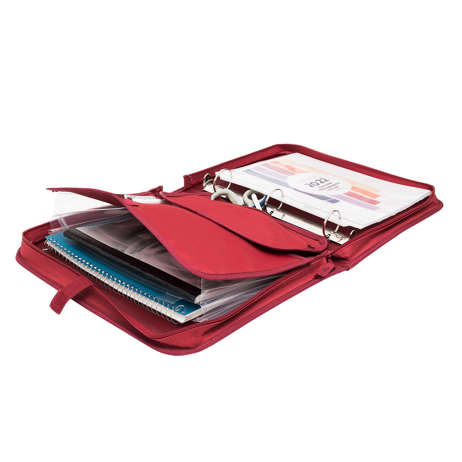 Travelway 3 Ring 1.5 inch Binder with Zipper in Red