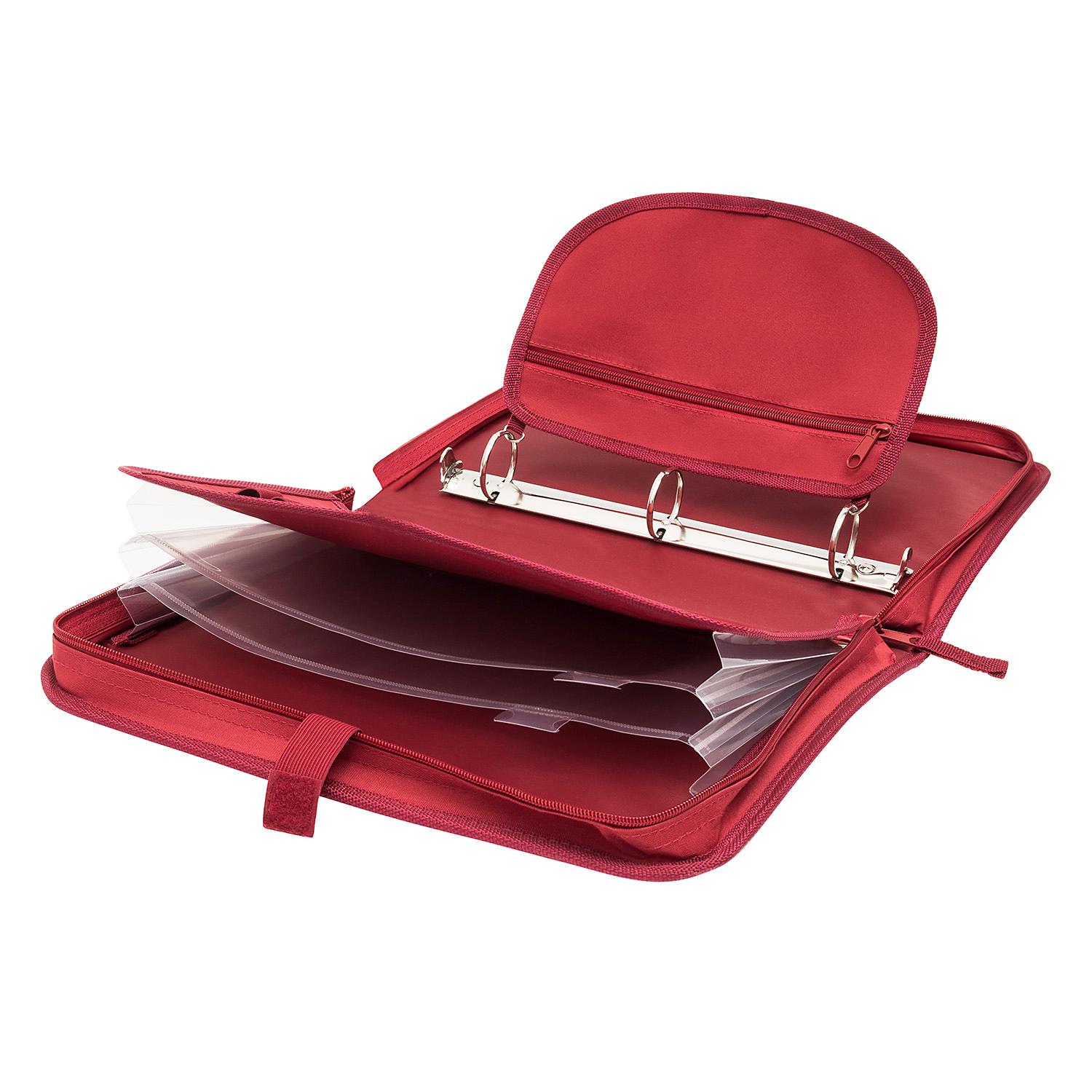 Travelway 3 Ring 1.5 inch Binder with Zipper in Red