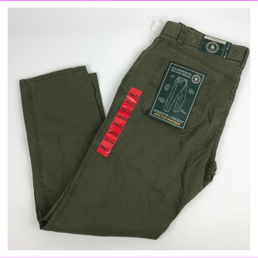 G.H. Bass & Co. Men’s Twill Pant in Olive Night, 36x34