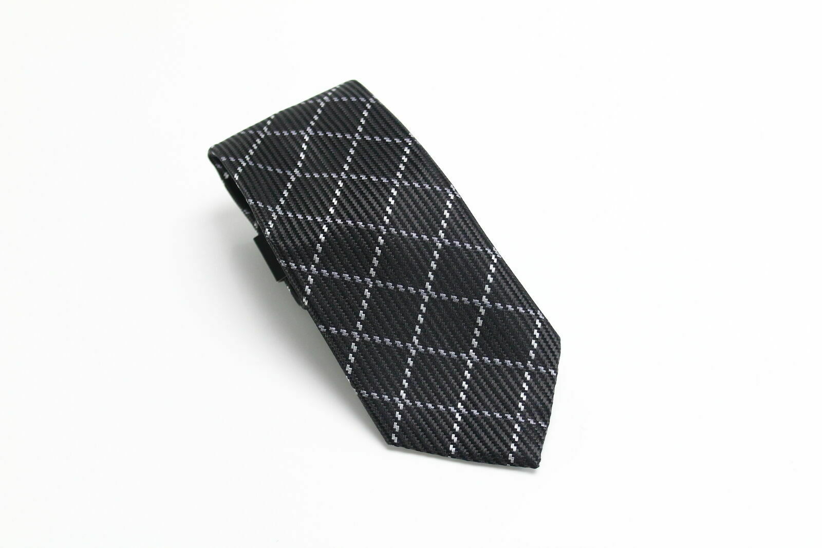 Sean John Men's Texture Window Pane Slim Neck Tie In Black, O/S