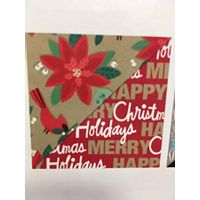 Hallmark Red Merry Christmas/Poinsettias on Gold Reversible Christmas Paper 2 Sided Roll 375 sq. ft