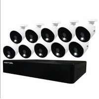 Night Owl Expandable 12 Channel Wired DVR with (10) 4K Ultra HD Wired Spotlight Cameras and 2TB Hard Drive