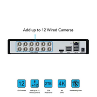 Night Owl Expandable 12 Channel Wired DVR with (10) 4K Ultra HD Wired Spotlight Cameras and 2TB Hard Drive
