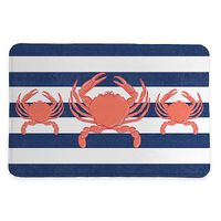 LAURAL HOME 20Inch x 30Inch Crab Stripe Memory Foam Rug