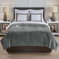 Serta Perfect Sleeper Bluetooth Wireless Heated Blanket in Grey (Queen)