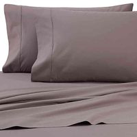 HEARTLAND HomeGrown 325ThreadCount Cotton Percale Twin Flat Sheet in Grey