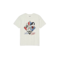 WONDER WOMAN Women's Cheetah Short Sleeve Graphic TShirt In Off White, M