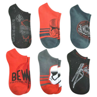 STAR WARS Boys' 6pk Star Wars NoShow Socks Black