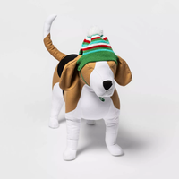 WONDERSHOP Stripe Holiday Dog and Cat Hat in Green, XSmall/Small
