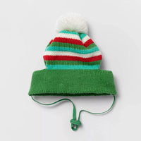 WONDERSHOP Stripe Holiday Dog and Cat Hat in Green, XSmall/Small