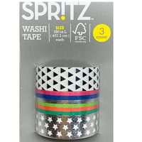 SPRITZ 3ct Rainbow Washi Tape MultiColored